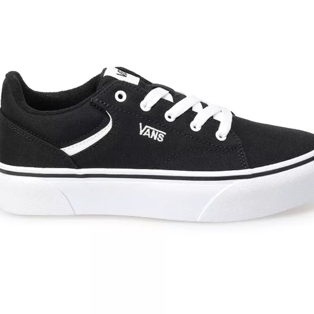 Girl's VANS Black and White Platform Sneakers